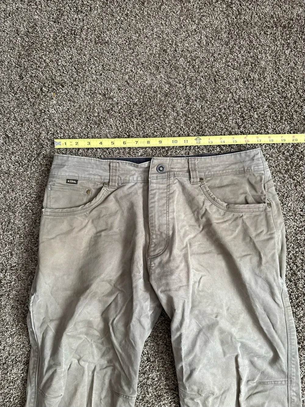 Kuhl Rydr Vintage Patina Dye Pants Tan Men’s 34x30 Outdoor Hiking Canvas Heavy